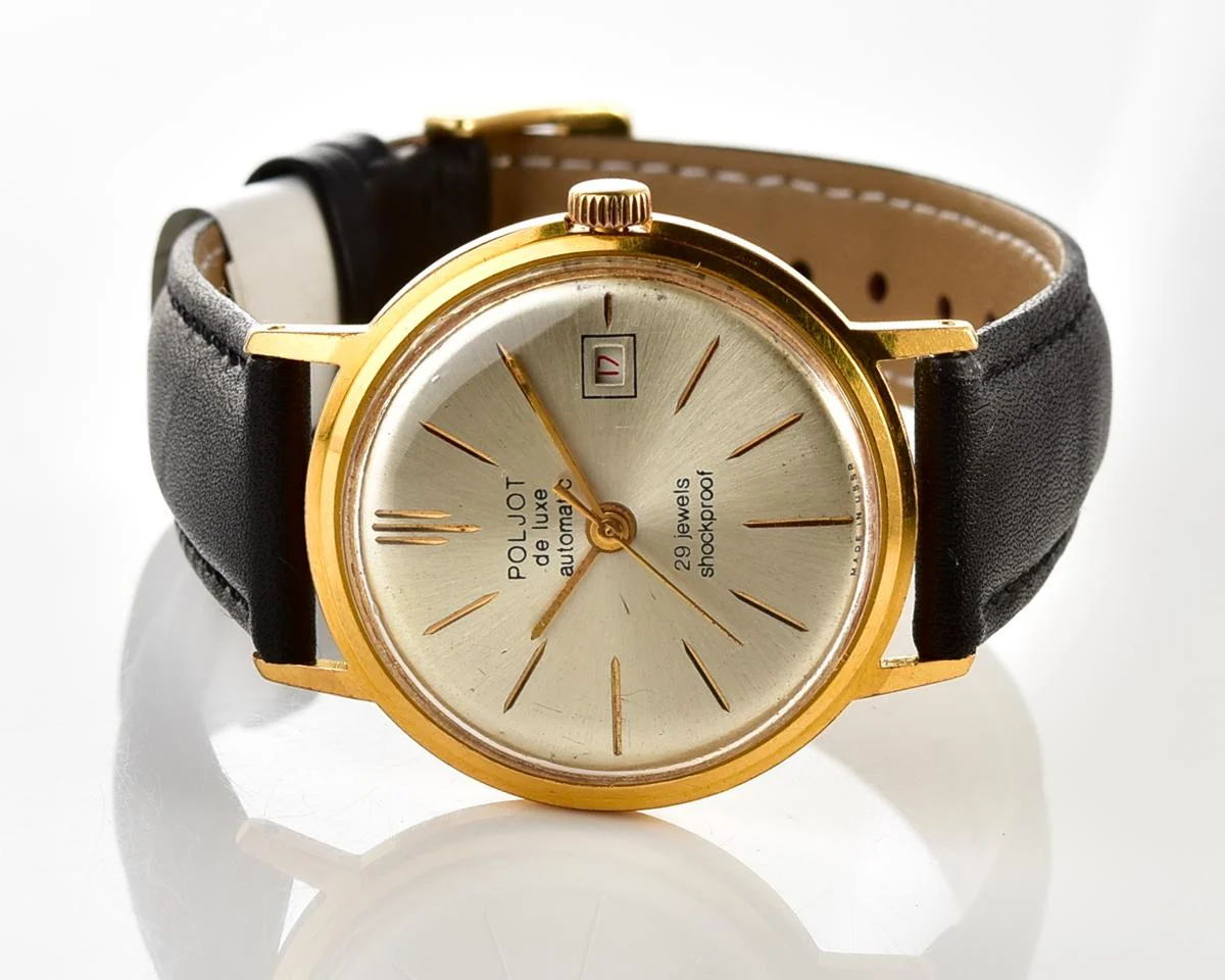 Beautiful automatic vintage gold-plated watch Poljot De Luxe!