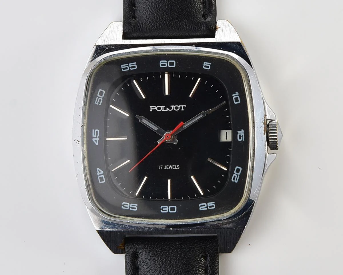 Large Soviet Poljot mechanical wrist watch