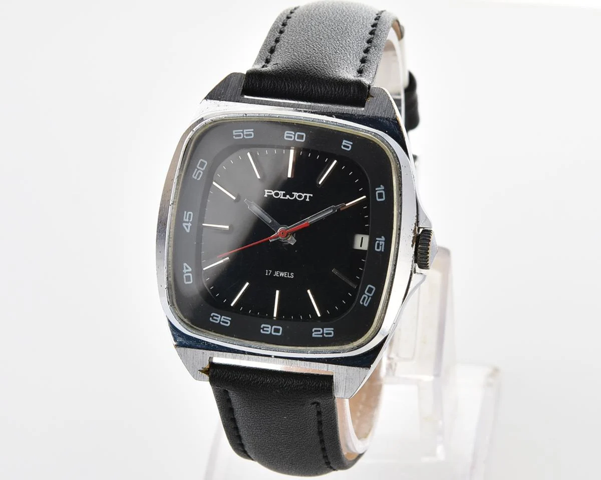 Large Soviet Poljot mechanical wrist watch