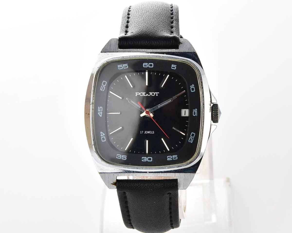 Large Soviet Poljot mechanical wrist watch