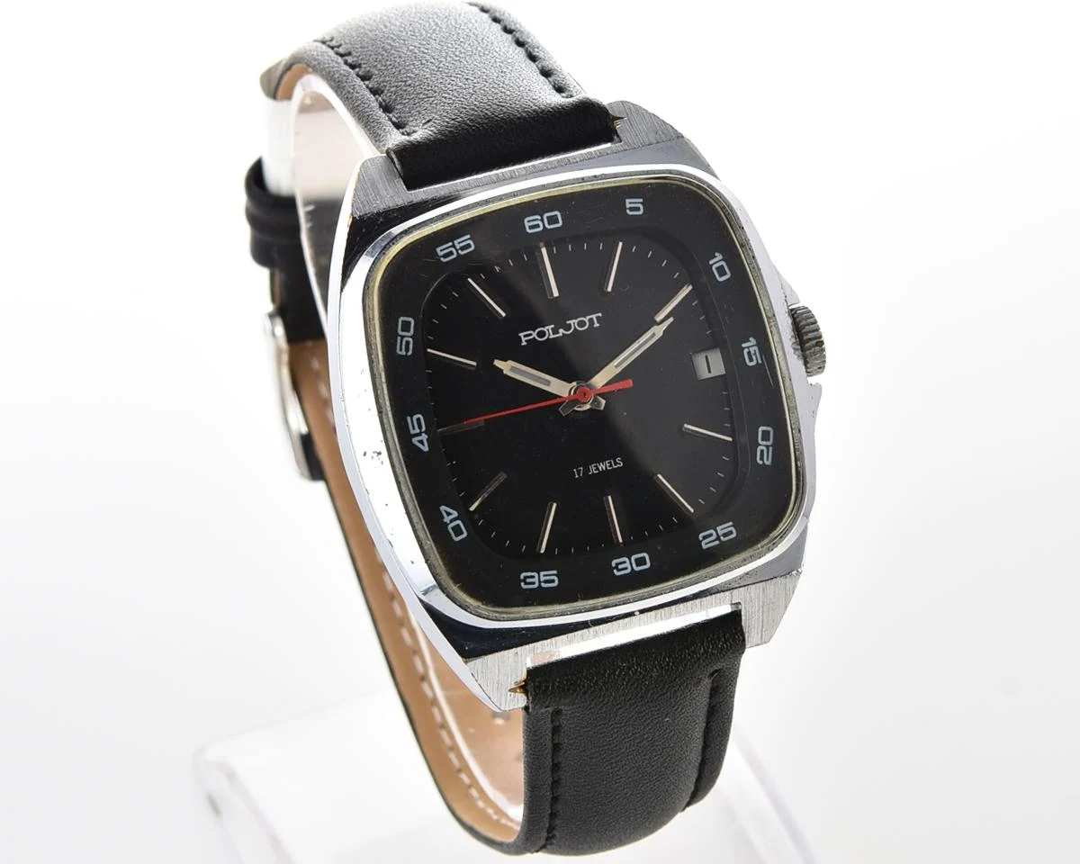 Large Soviet Poljot mechanical wrist watch