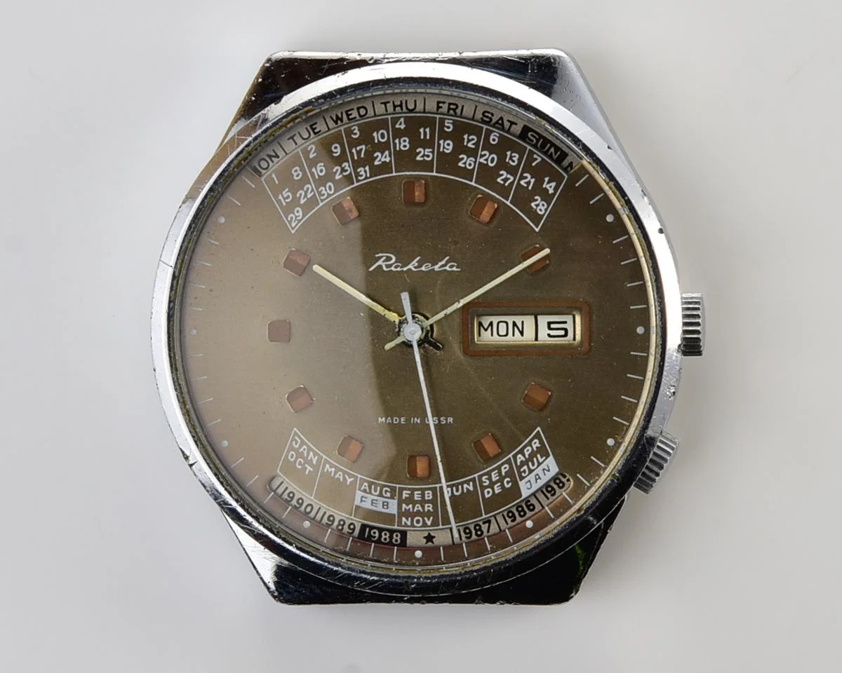 Soviet Raketa perpetual calendar mechanical watch