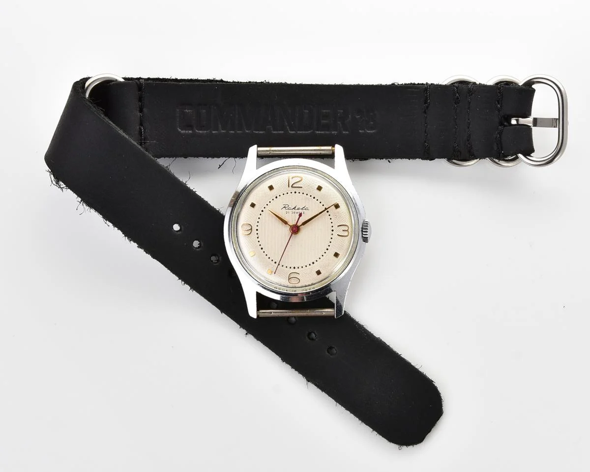 Excellent Raketa Baltica vintage Soviet watch with NATO leather strap