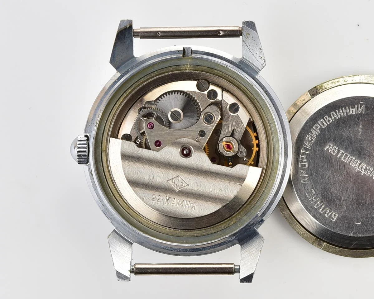 Excellent condition Rodina mechanical watch with automatic self winding movement with box and leather strap!