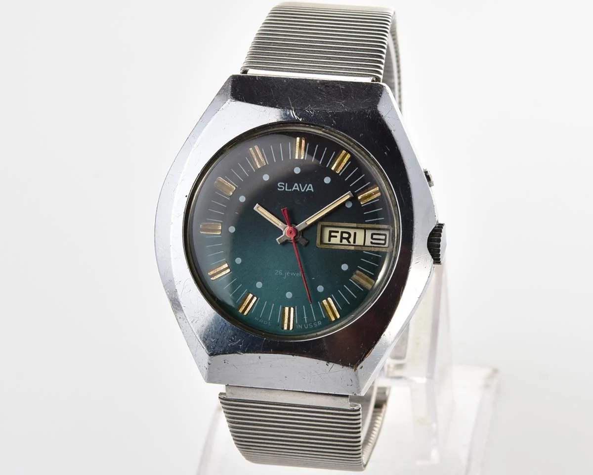 Slava Soviet mechanical vintage watch