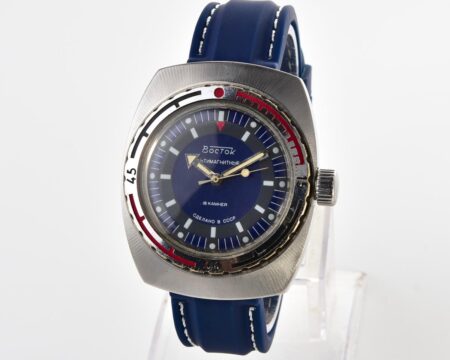 Soviet Vostok Amphibia watch, stainless steel tonneau case