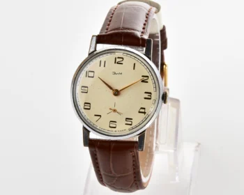 ZiM Soviet mechanical wrist watch with pure minimalistic dial
