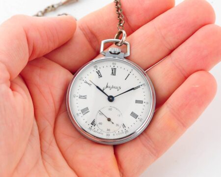 Molnija open face vintage soviet pocket watch with precision balance!