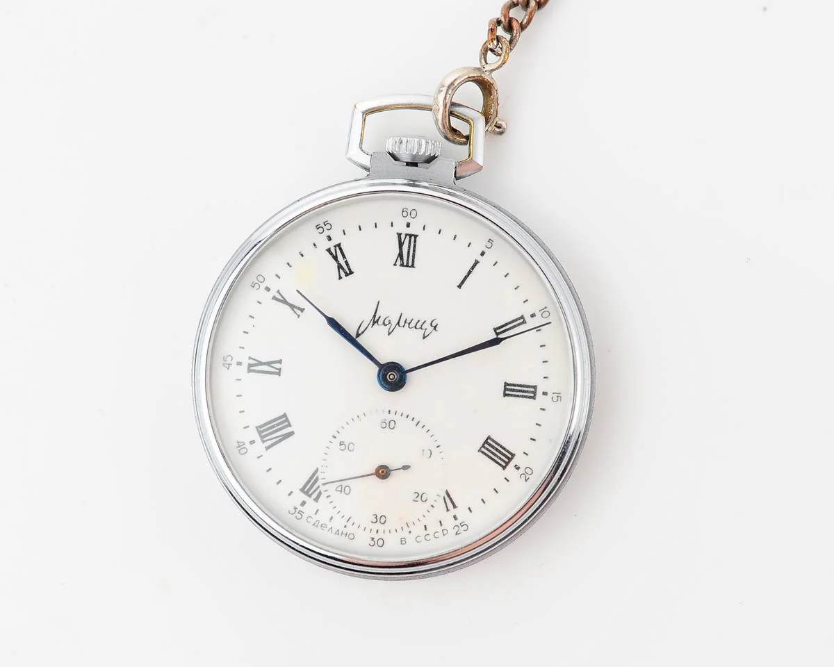 Molnija open face vintage Soviet pocket watch with precision balance!