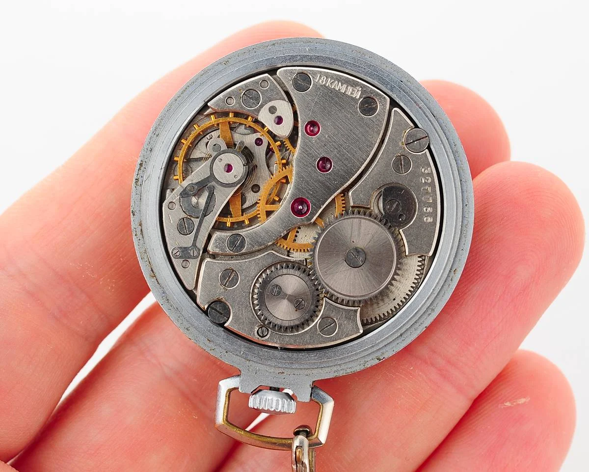 Molnija open face vintage Soviet pocket watch with precision balance!