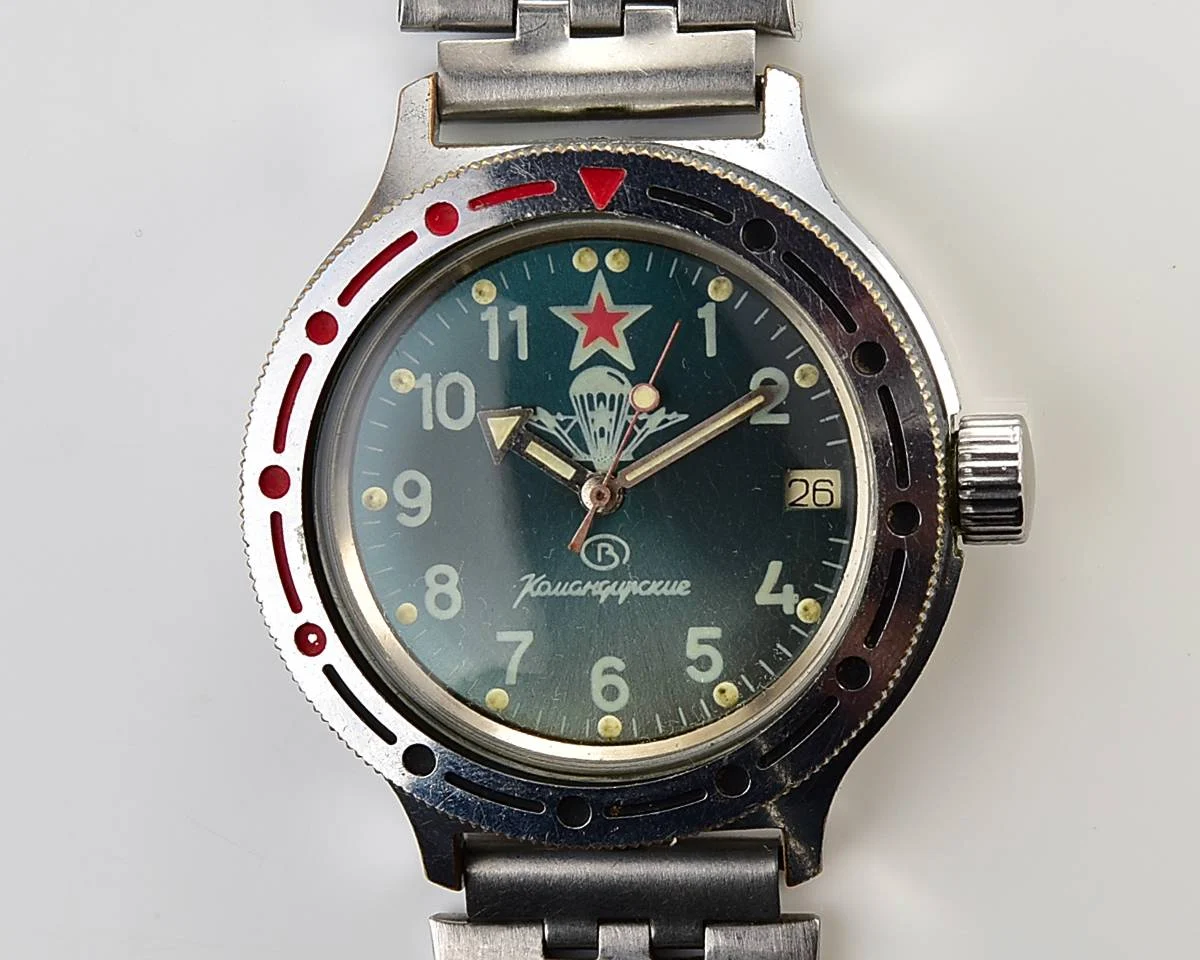 Vostok Komandirskie Paratroopers mechanical watch with automatic self-winding movement