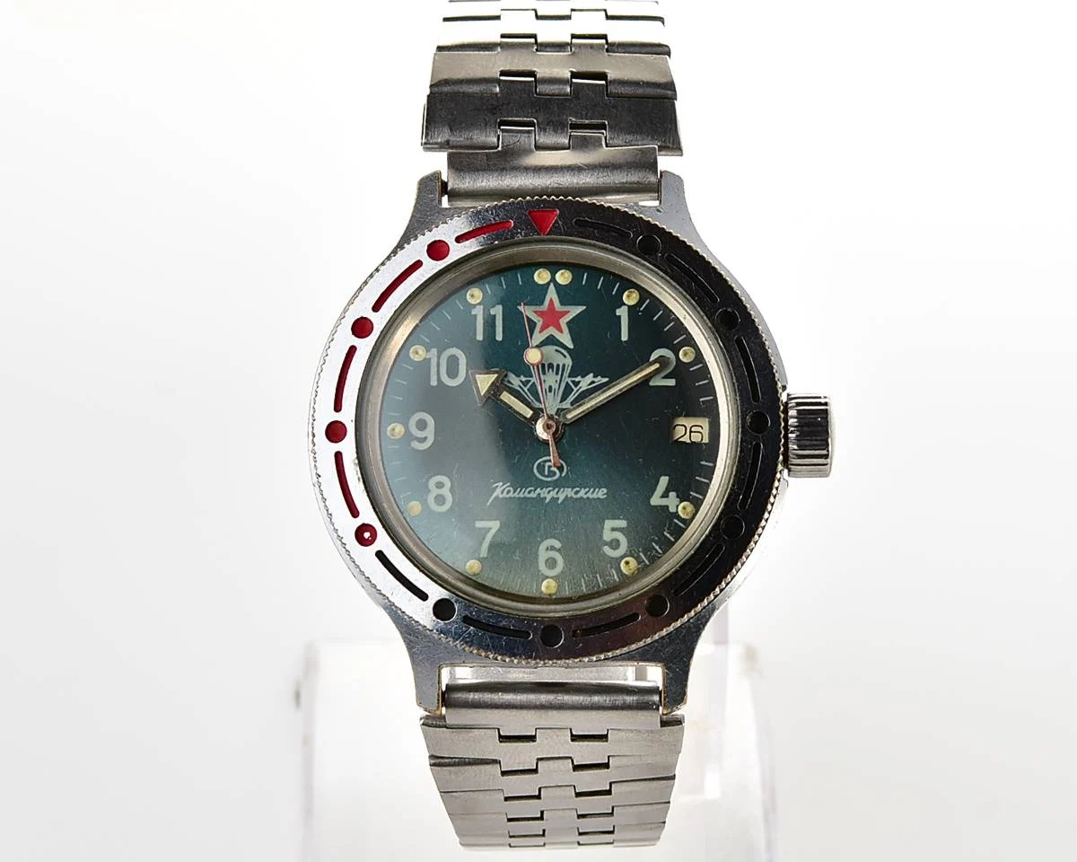 Vostok Komandirskie Paratroopers mechanical watch with automatic self-winding movement