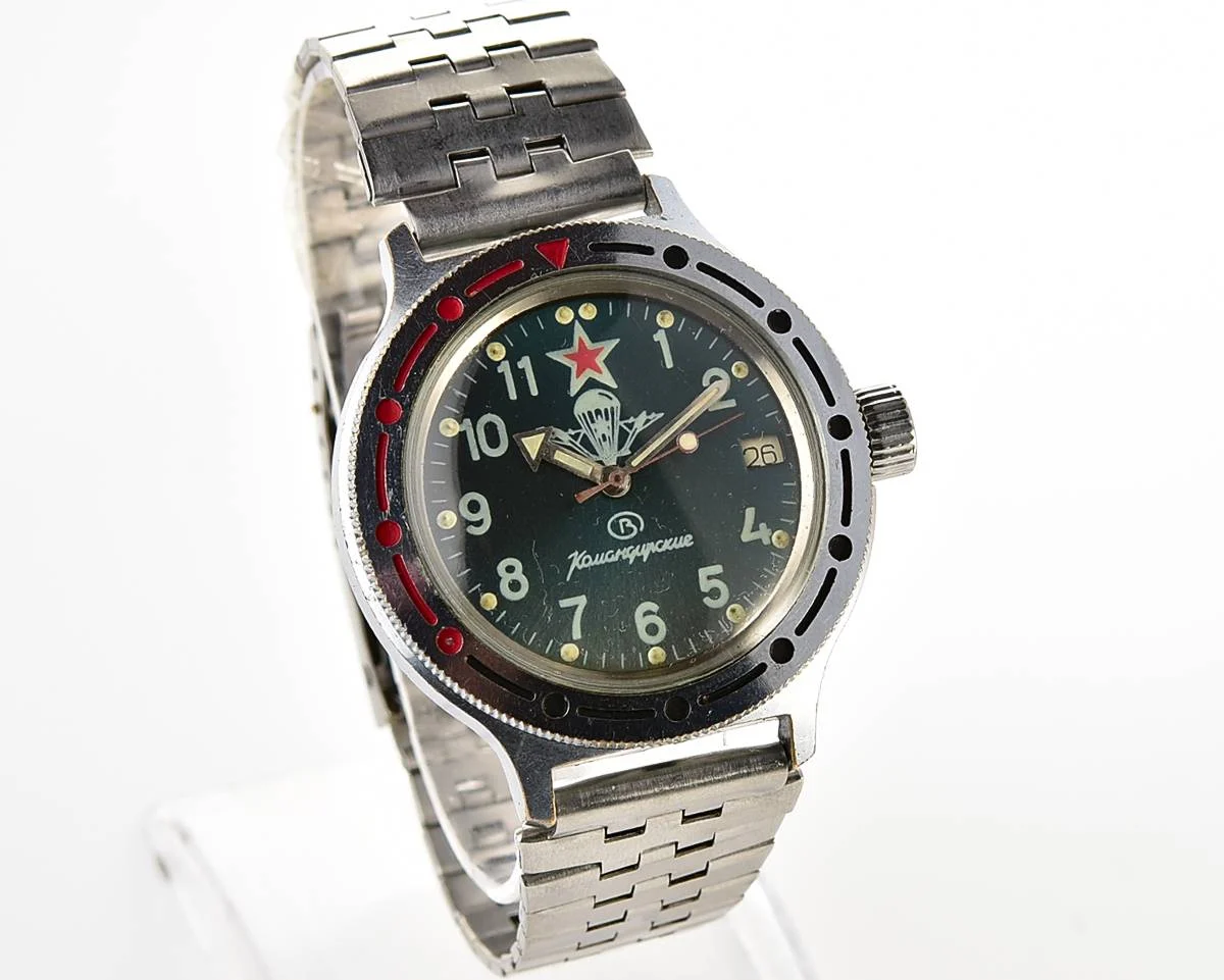 Vostok Komandirskie Paratroopers mechanical watch with automatic self-winding movement