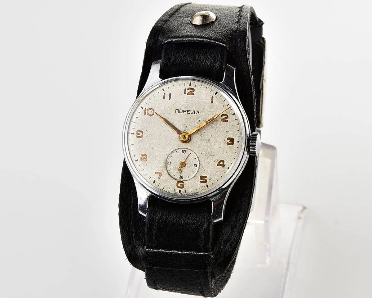 Vintage Soviet mechanical Pobeda wrist watch, PChZ, 1st quarter 1956!