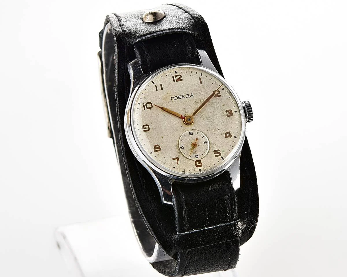 Vintage Soviet mechanical Pobeda wrist watch, PChZ, 1st quarter 1956!