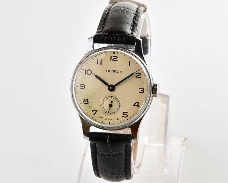 Excellent condition vintage soviet mechanical POBEDA wrist watch, 2MChZ from 2nd quarter of 1954