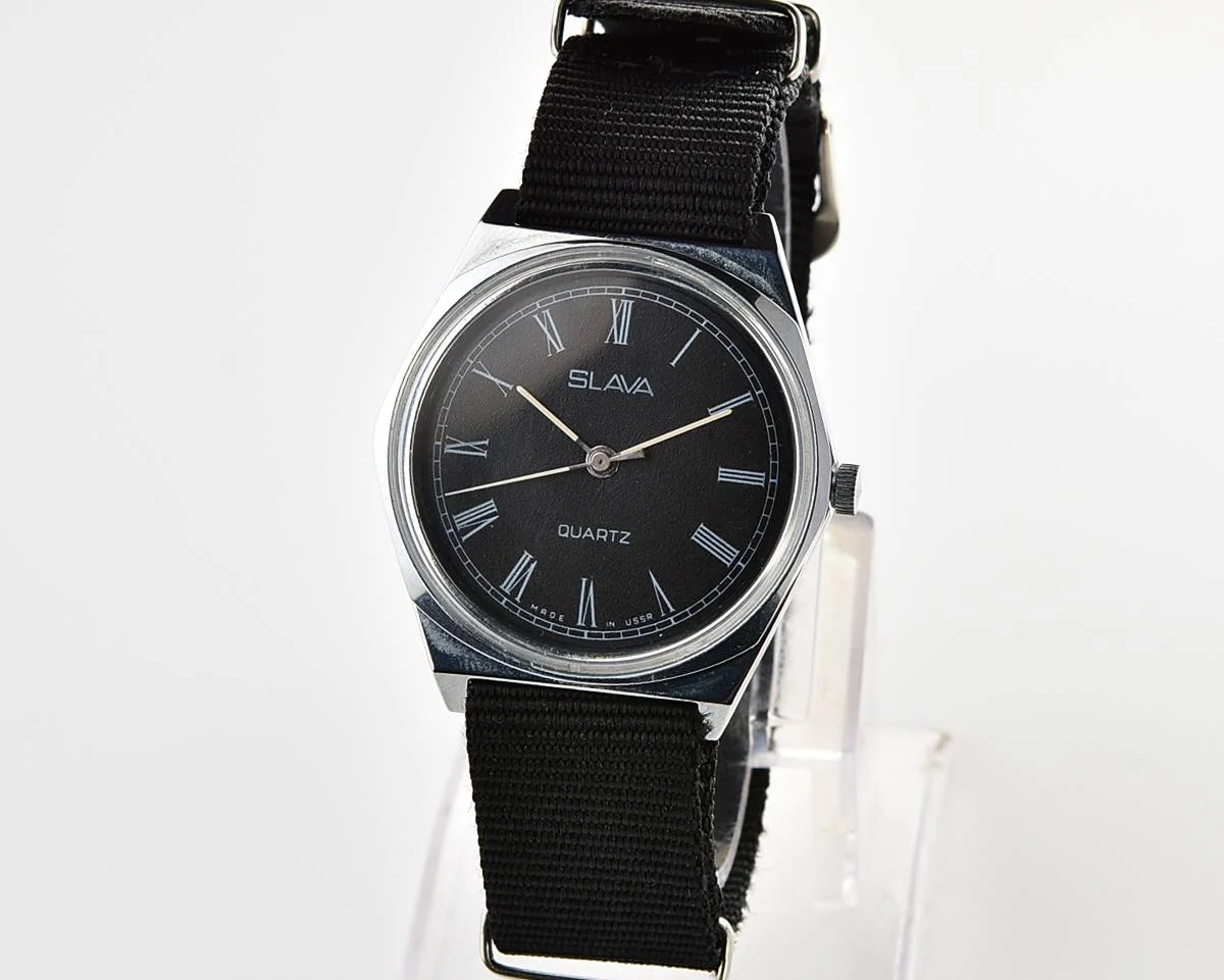 Soviet Slava with quartz movement with box & NATO strap