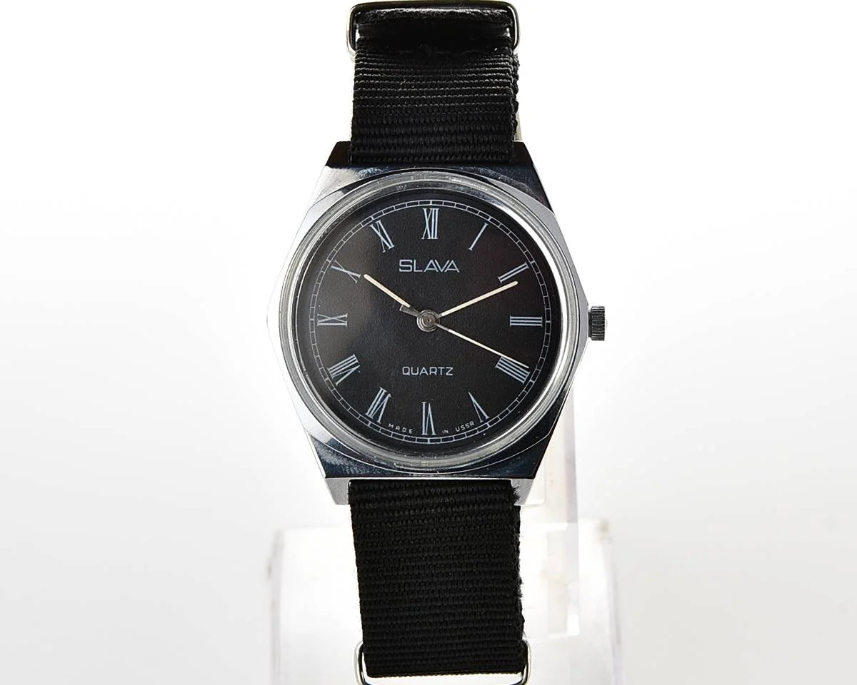Soviet Slava with quartz movement with box & NATO strap