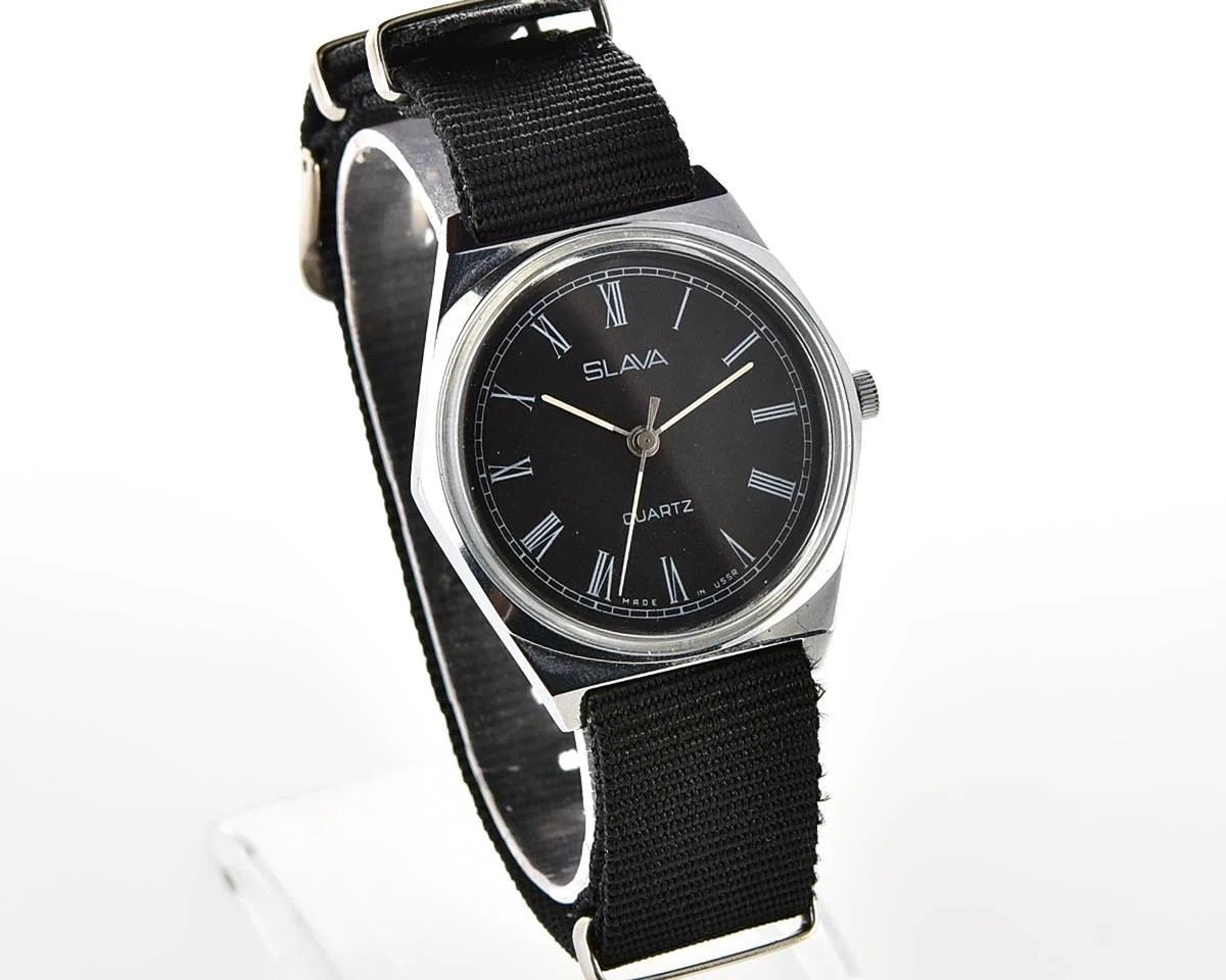 Soviet Slava with quartz movement with box & NATO strap