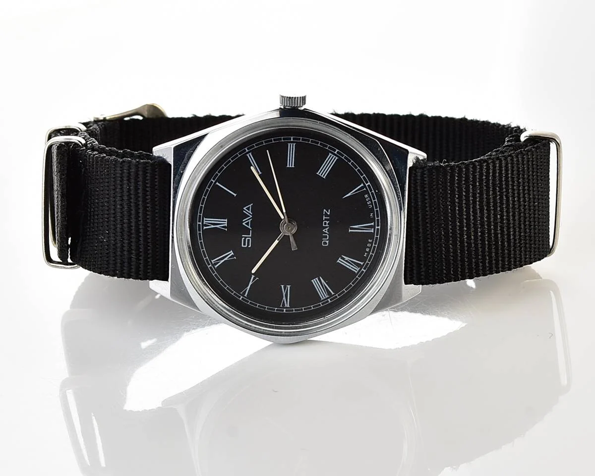 Soviet Slava with quartz movement with box & NATO strap