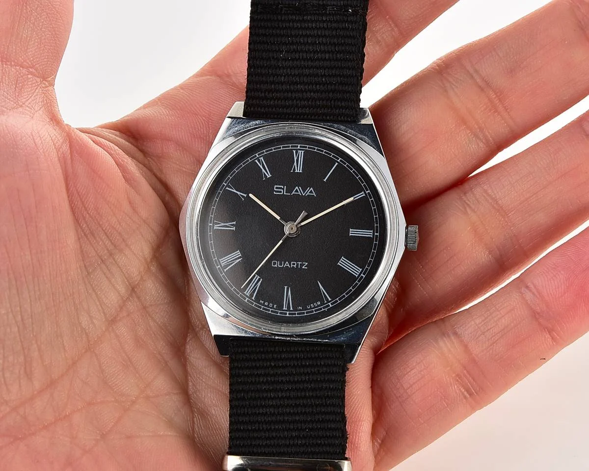 Soviet Slava with quartz movement with box & NATO strap