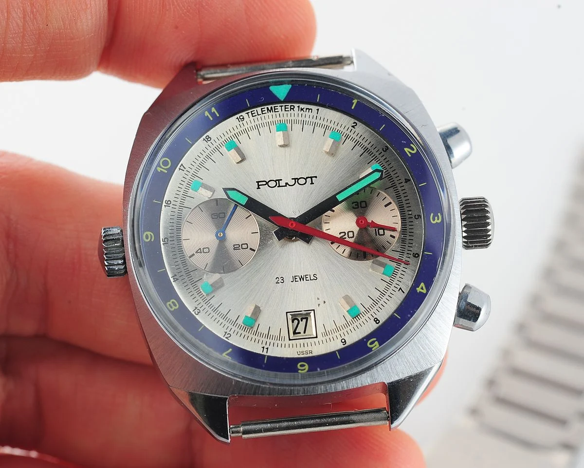 Poljot Chronograph 3133, USSR dial + bracelet!