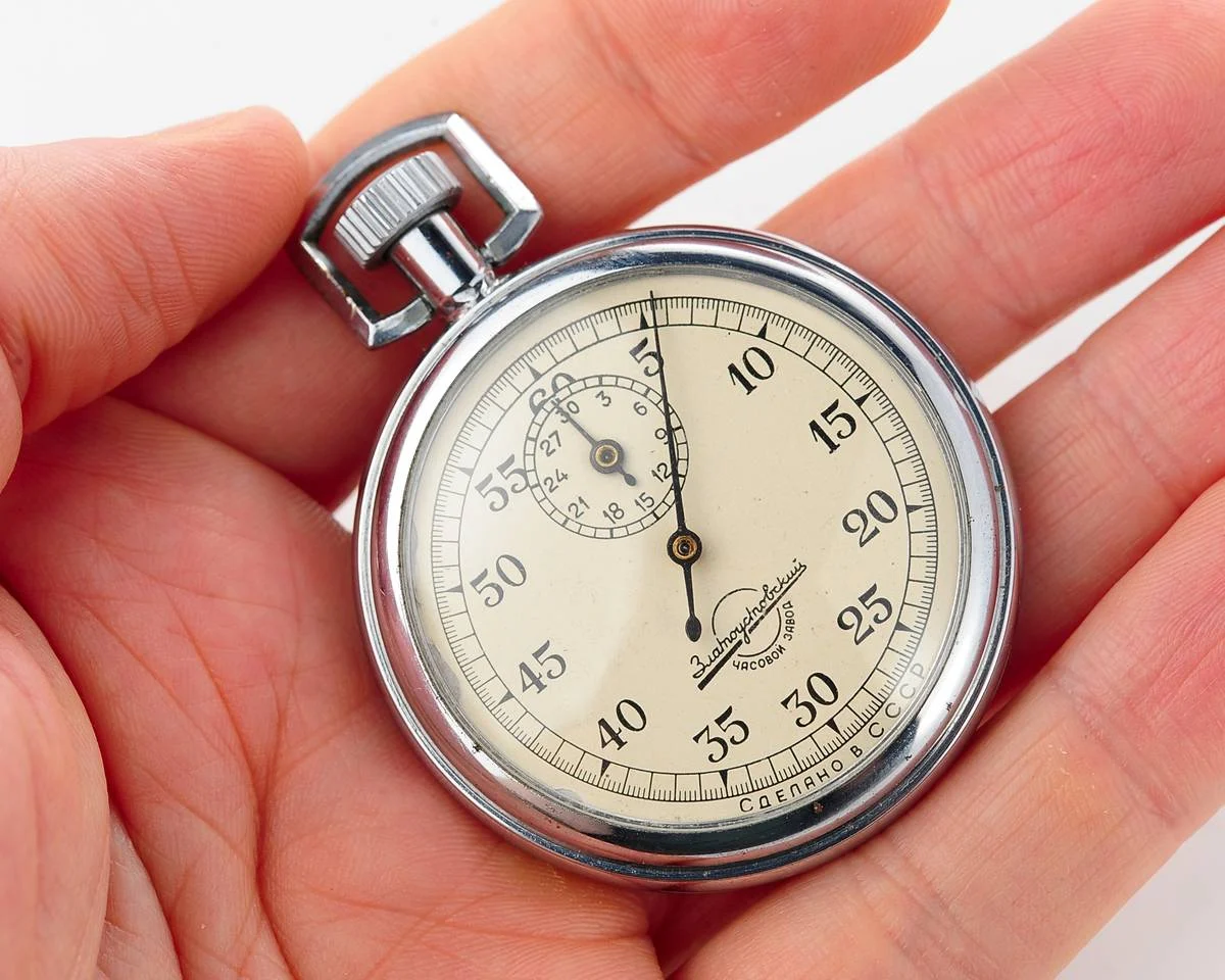 Vintage Zlatoustovski Soviet mechanical timer stop watch, 4th quarter of 1951!