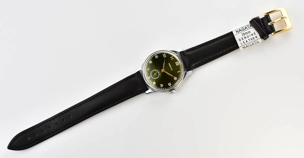 Rare! Green dial vintage Soviet mechanical Pobeda wrist watch, 2nd quarter 1951!