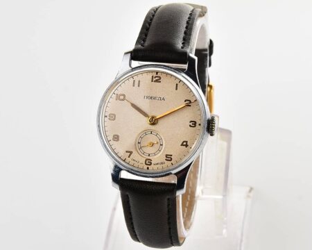 Excellent vintage soviet mechanical POBEDA wrist watch, 1MChZ, 4th quarter of 1955