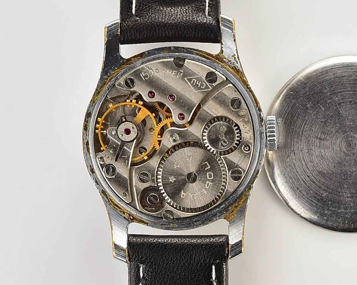 Vintage Soviet mechanical Pobeda wrist watch, PChZ from the 1950s