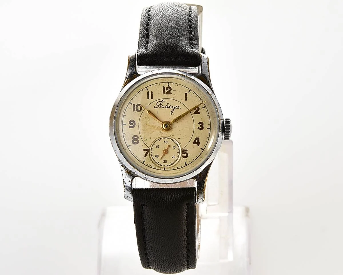 Vintage Soviet mechanical Pobeda wrist watch, PChZ from the 1950s