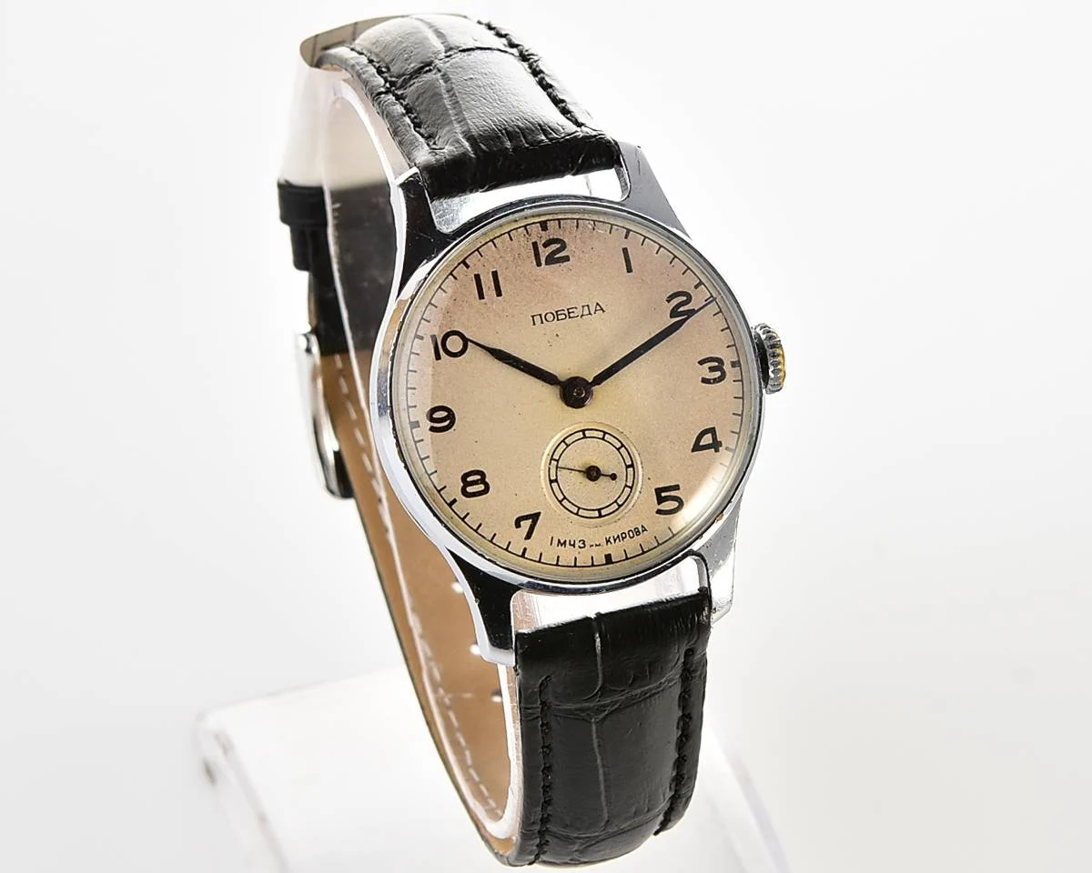 Excellent condition vintage Soviet mechanical Pobeda wrist watch, 1MChZ, 3rd quarter 1953