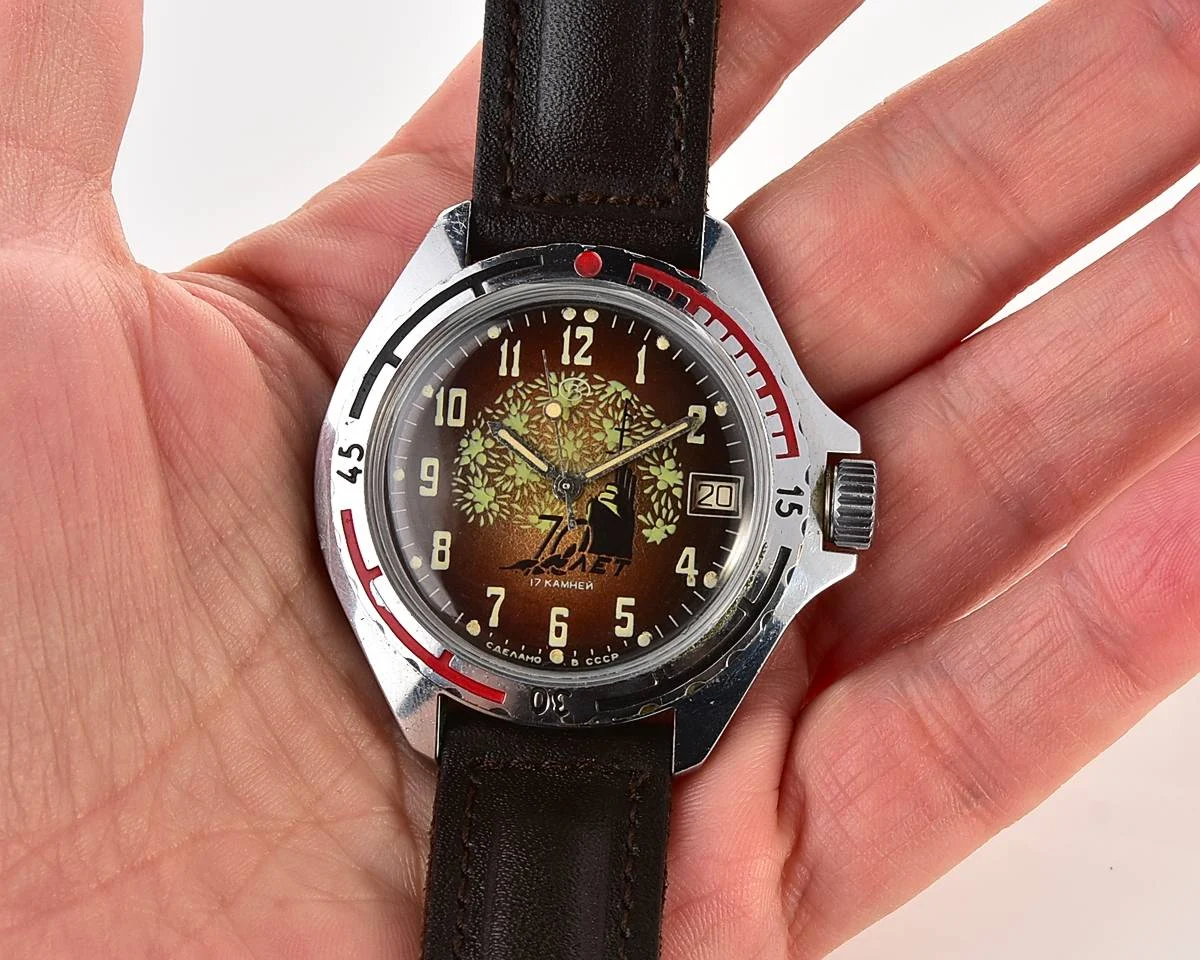 Vostok Commander's watch - Komandirskie – 70 years of great October anniversary, engraved “from the Minister of Defense of the USSR 1987”