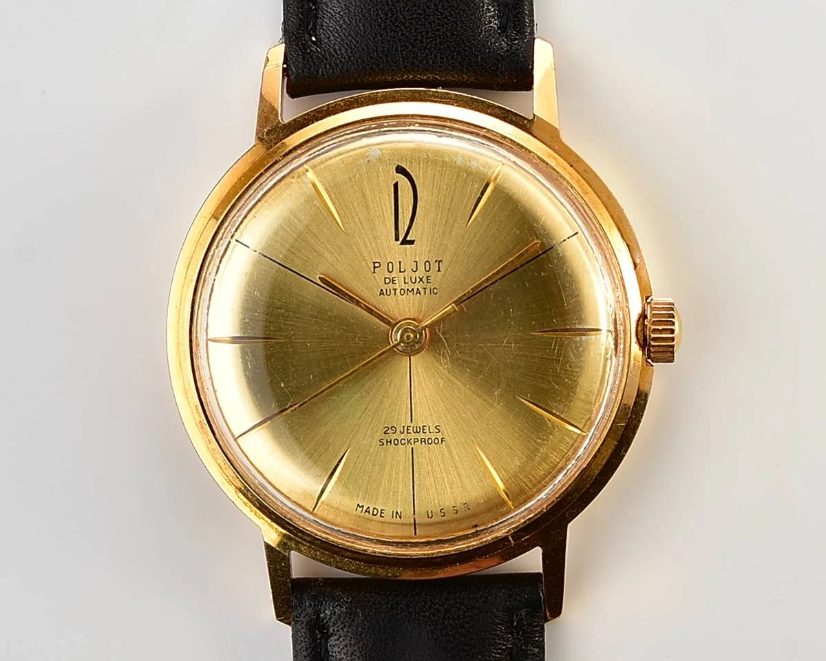 Beautiful automatic vintage gold-plated watch Poljot De Luxe!