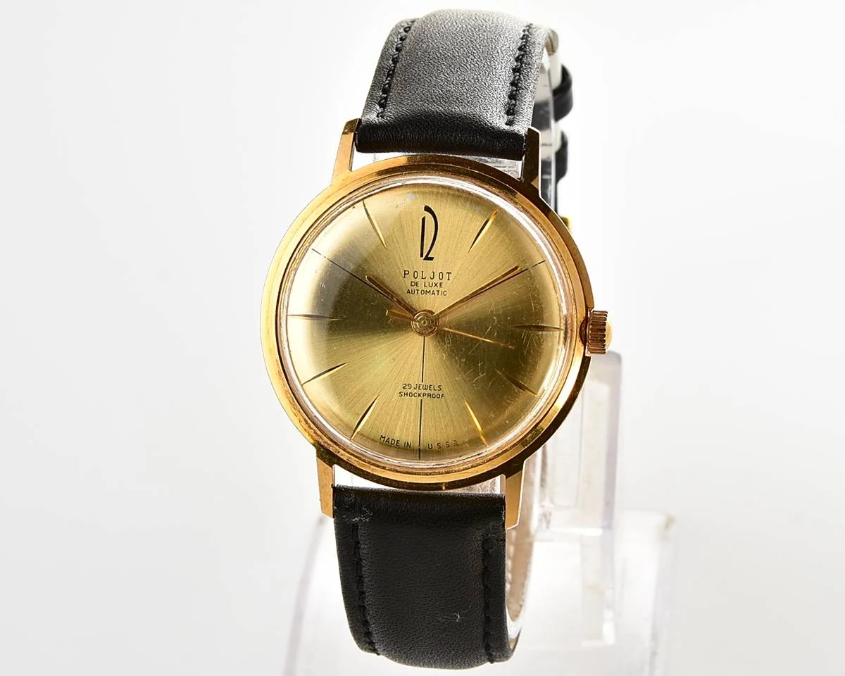 Beautiful automatic vintage gold-plated watch Poljot De Luxe!