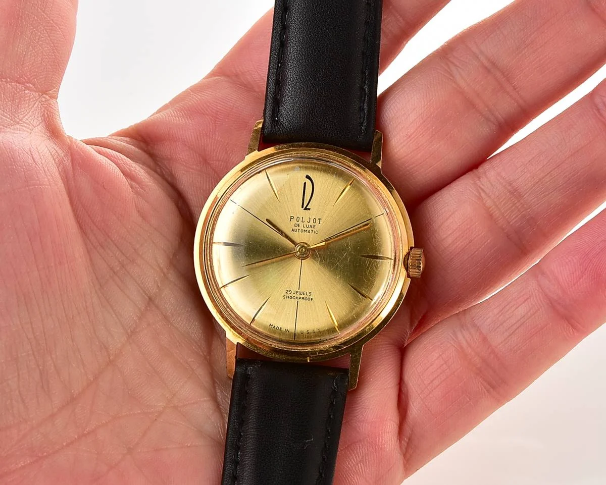 Beautiful automatic vintage gold-plated watch Poljot De Luxe!