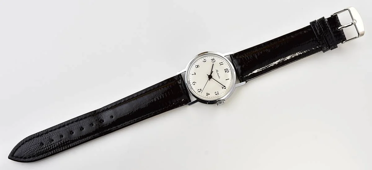 Soviet Raketa vintage mechanical watch with engraved back