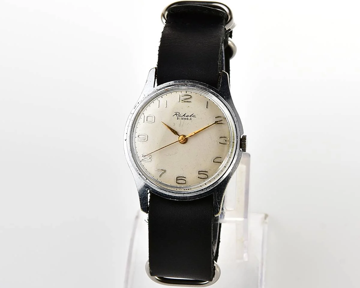 Soviet Raketa Baltica vintage mechanical watch with NATO leather strap!
