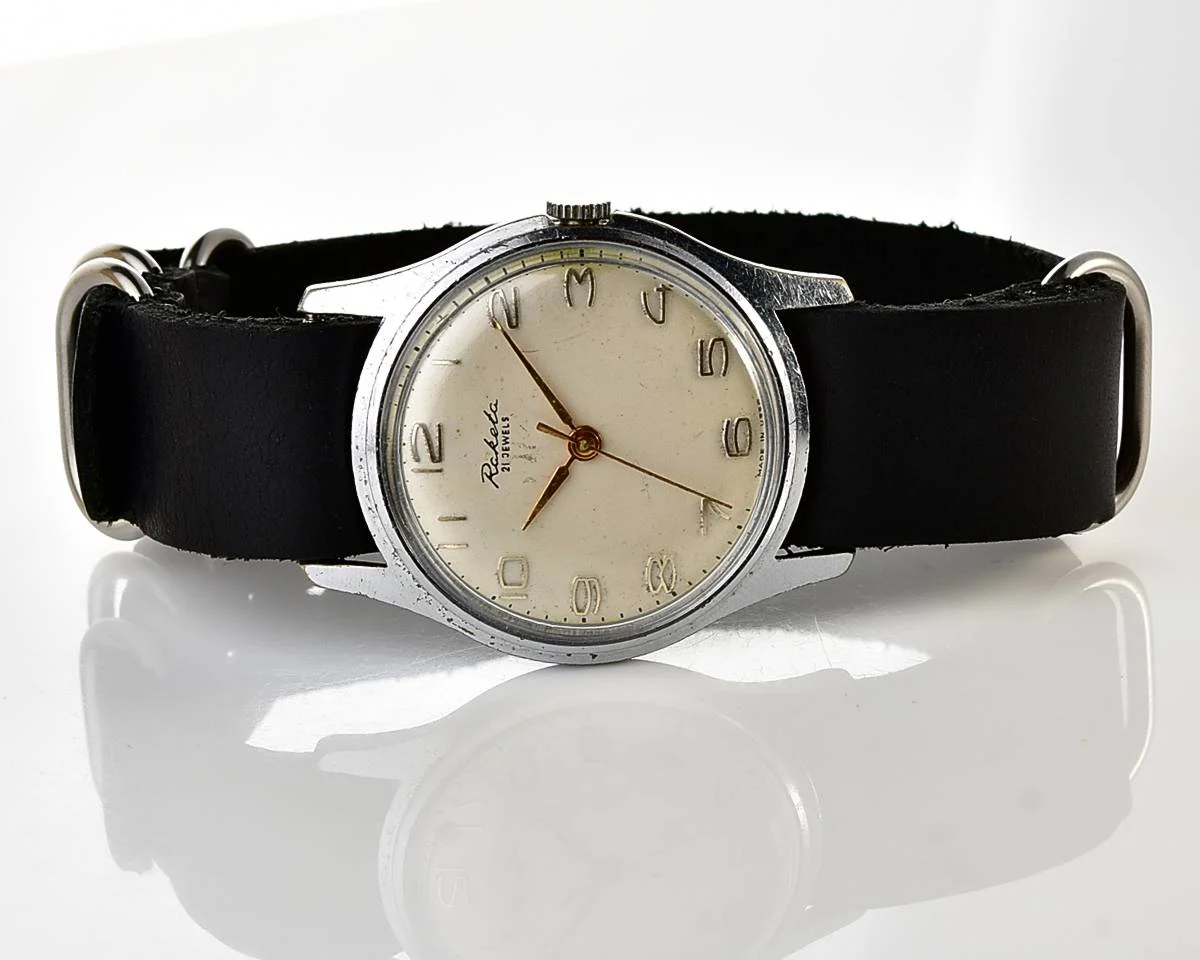 Soviet Raketa Baltica vintage mechanical watch with NATO leather strap!