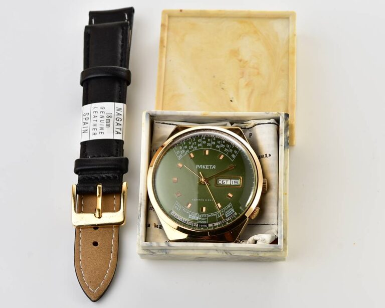 TIME CAPSULE: Vintage soviet Raketa gold-plated perpetual calendar watch - New Old Stock(NOS)!