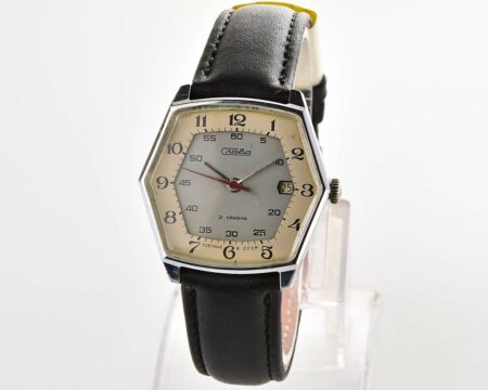 Hexagonal Slava soviet mechanical vintage watch