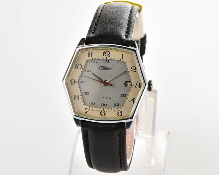 Hexagonal Slava soviet mechanical vintage watch