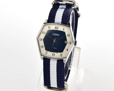 Excellent hexagonal Slava soviet mechanical vintage watch