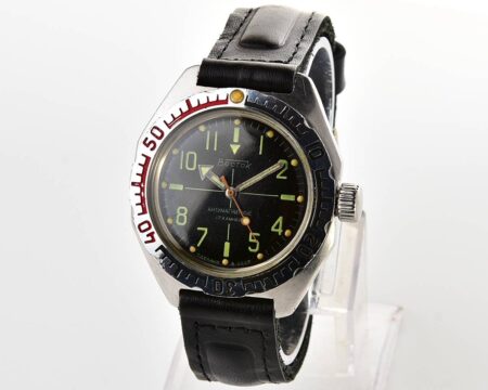 Black Vostok Amphibia mechanical watch
