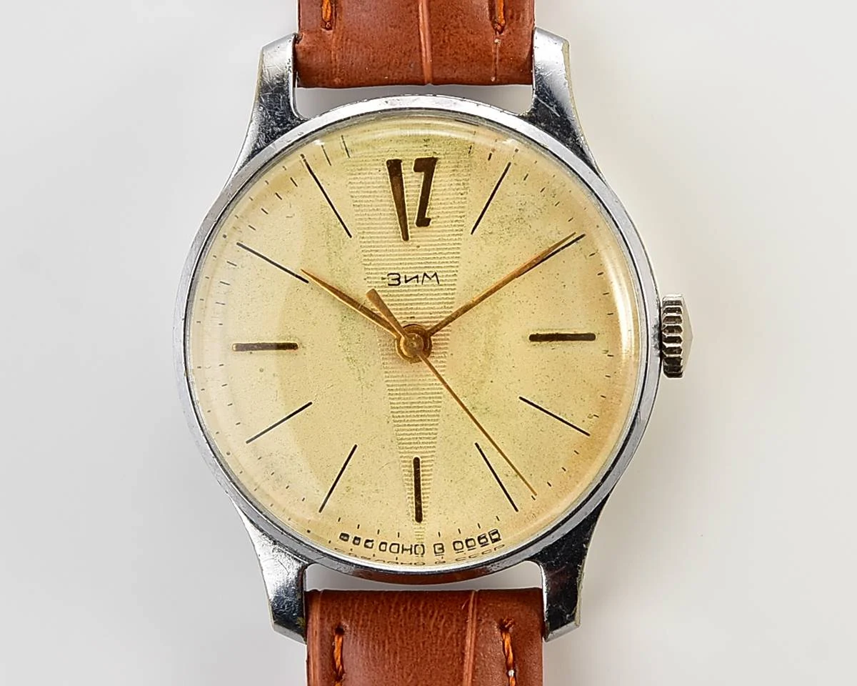 ZiM Soviet mechanical watch with cream dial