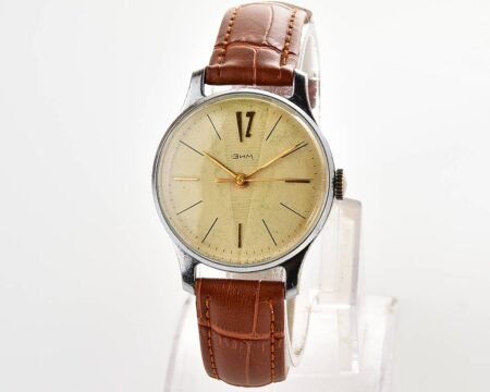 ZiM soviet mechanical watch with rare cream dial