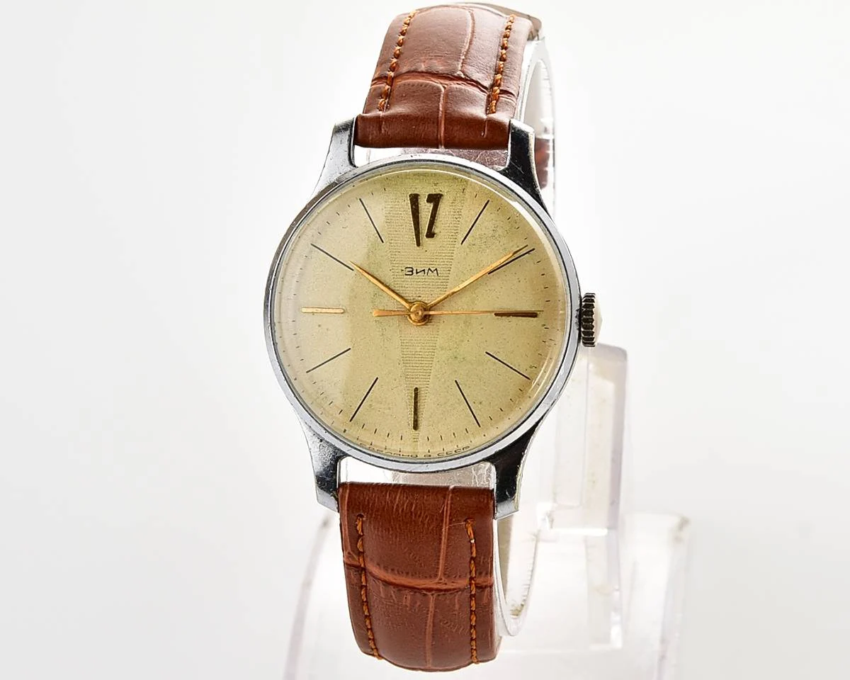 ZiM Soviet mechanical watch with cream dial