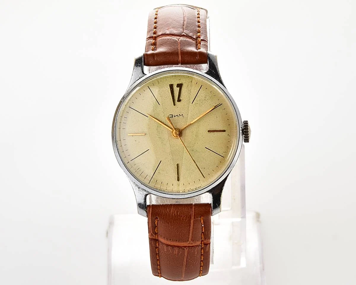 ZiM Soviet mechanical watch with cream dial