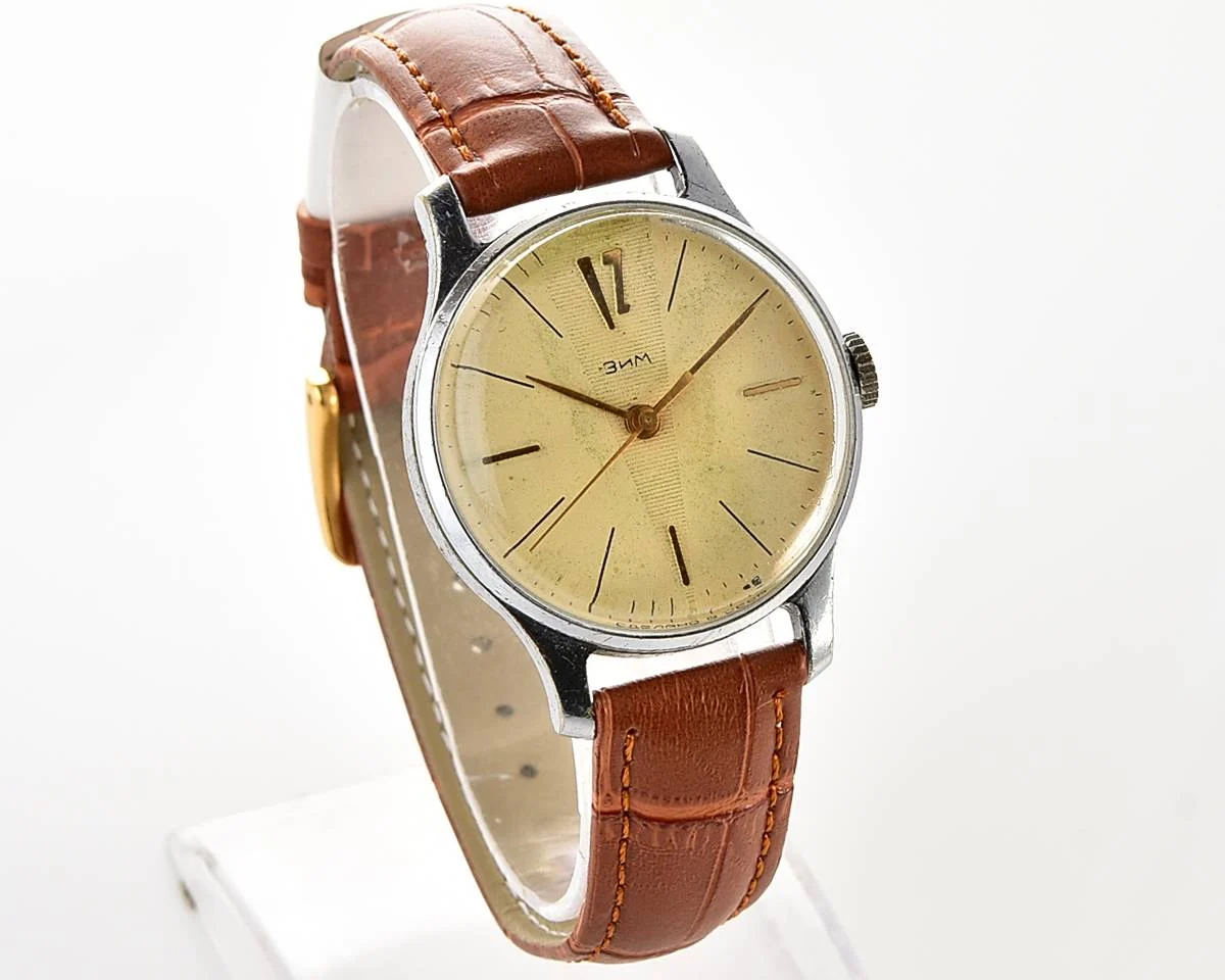 ZiM Soviet mechanical watch with cream dial