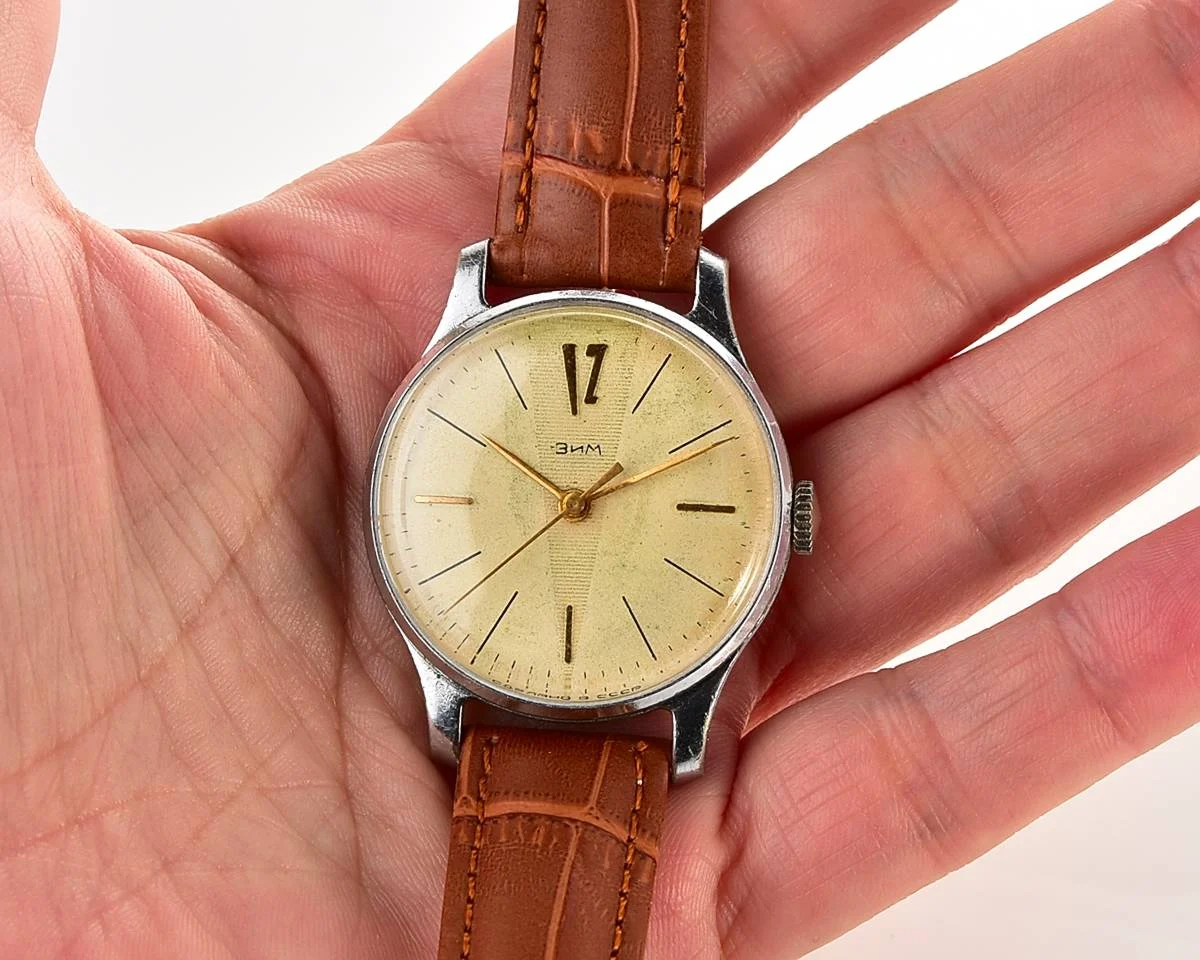 ZiM Soviet mechanical watch with cream dial